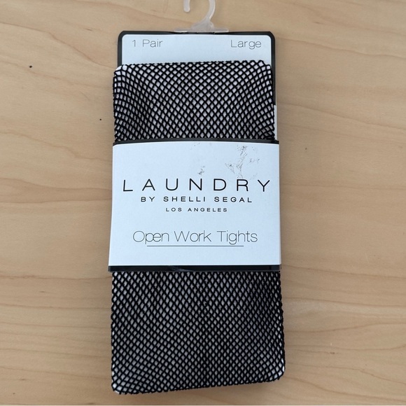 Laundry -  by Shelli Segal  - Black - Open Work - Fishnet Tights Size: Large NWT - Picture 1 of 3